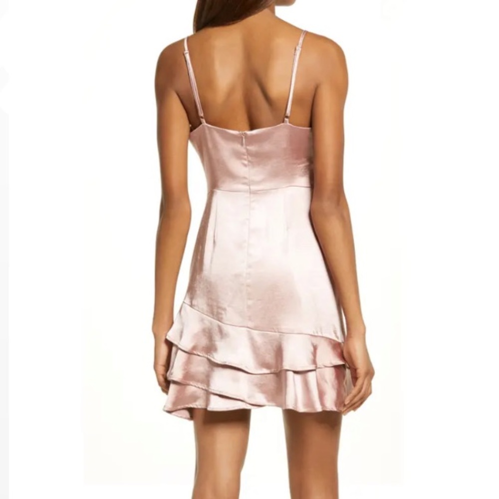 Lulus Rose Pink Satin Ruffle Sleeveless Cocktail Dress - Picture 5 of 10